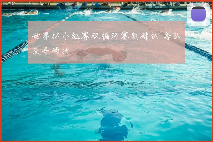 世界杯小组赛双循环赛制确认 每队交手两次